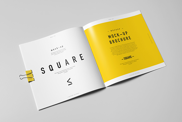 yellow square brochure design