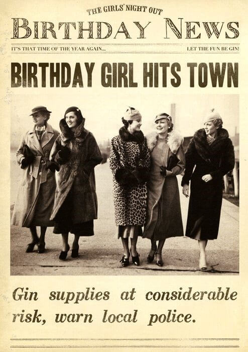 birthday girl hits town card