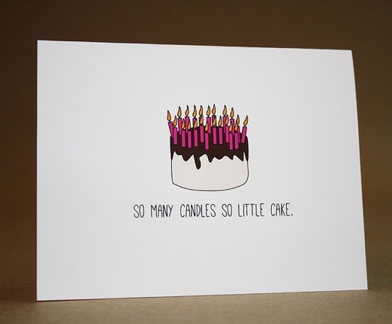 so many candels so little cake card