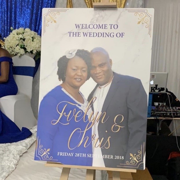 wedding sign printed on correx