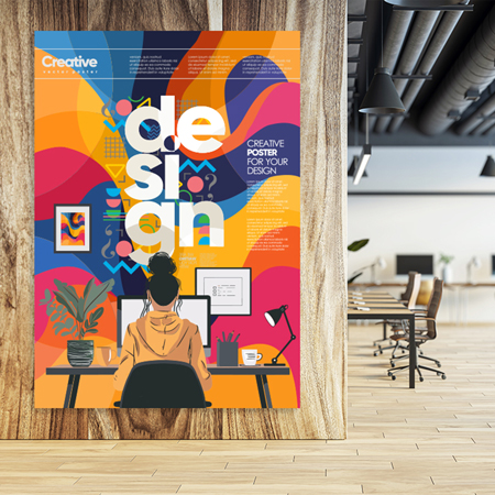 20x30 colourful poster inside an office