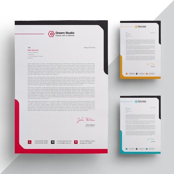 a pop of colour letterhead