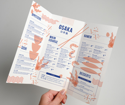 Flat restaurant menus