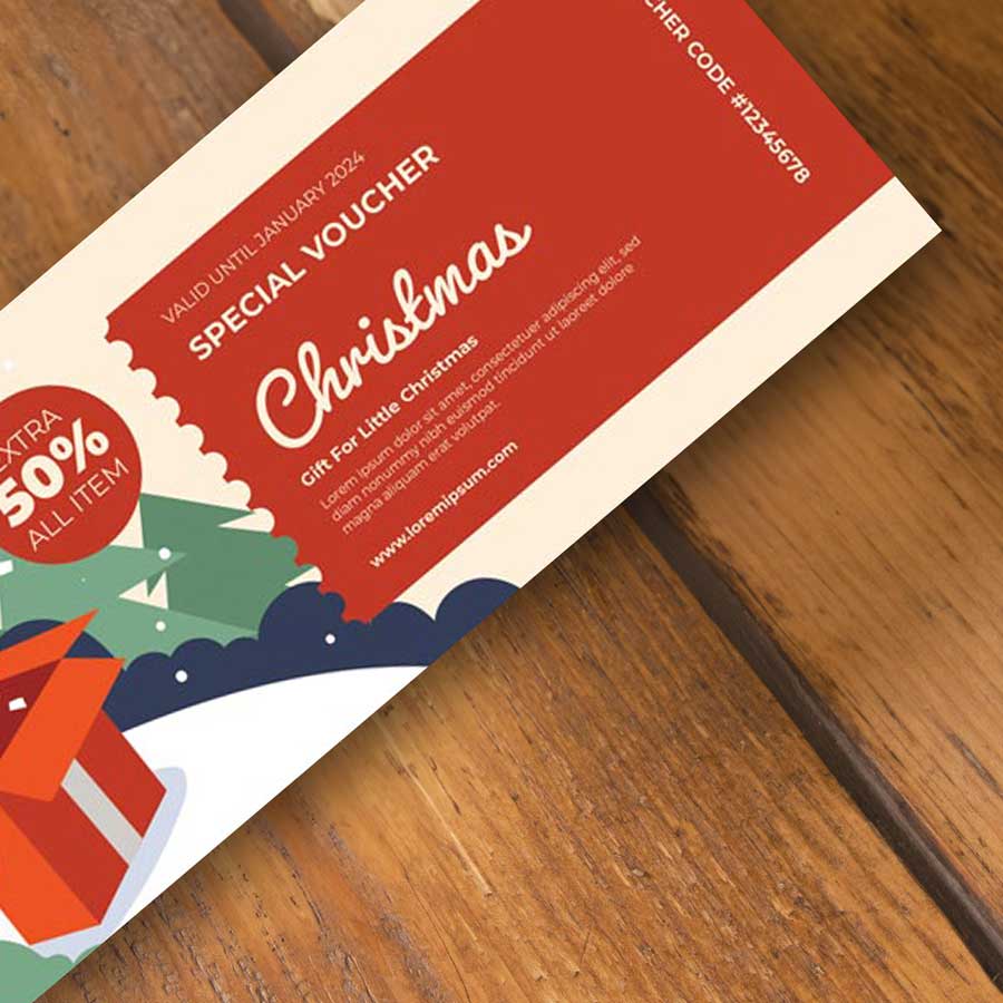Christmas Vouchers instantprint printing