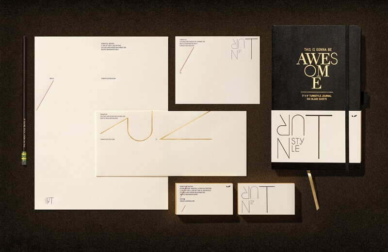 black and gold letterhead