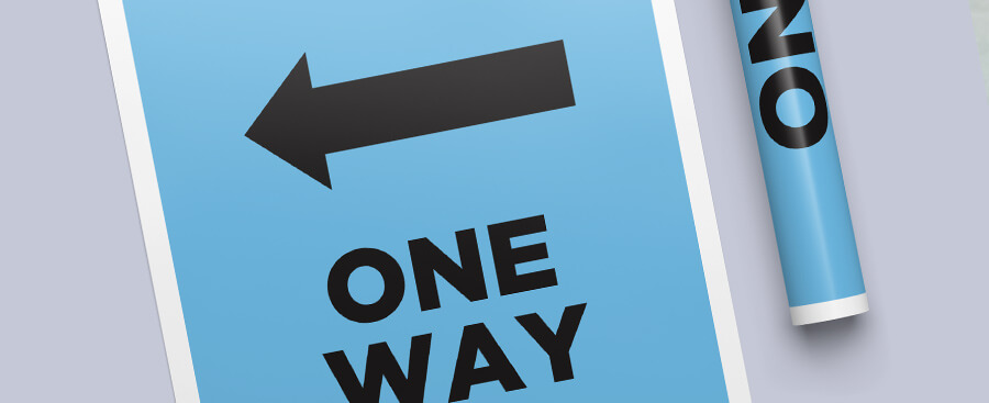 one way flow poster for coronavirus social distancing