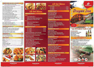 chinese menu with quad fold