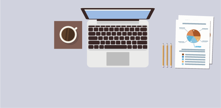minimalist desk type diagram with very few items on a work desk