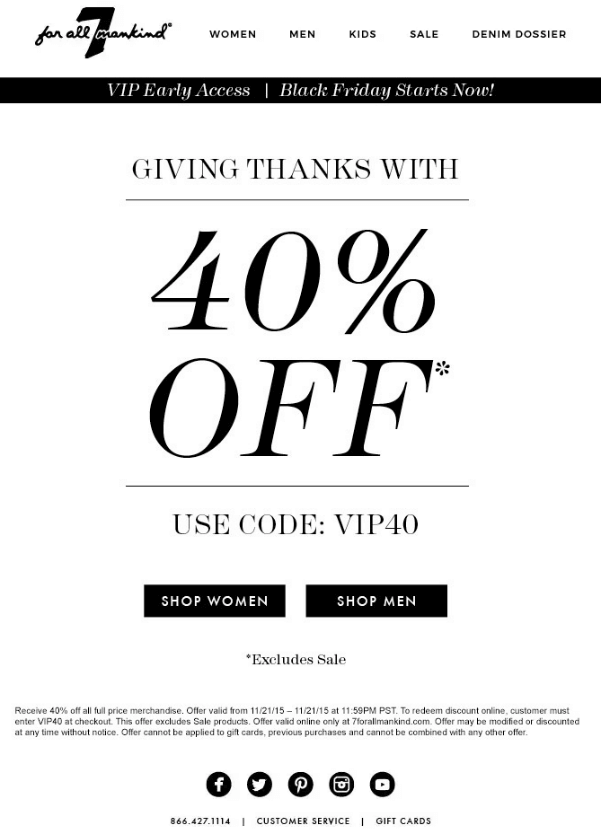 vip access to black friday marketing email ideas