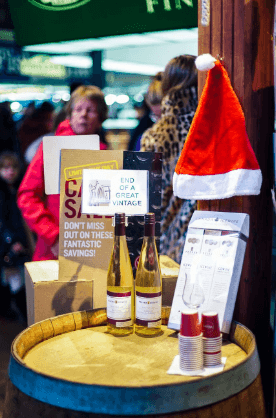 free samples at a christmas market